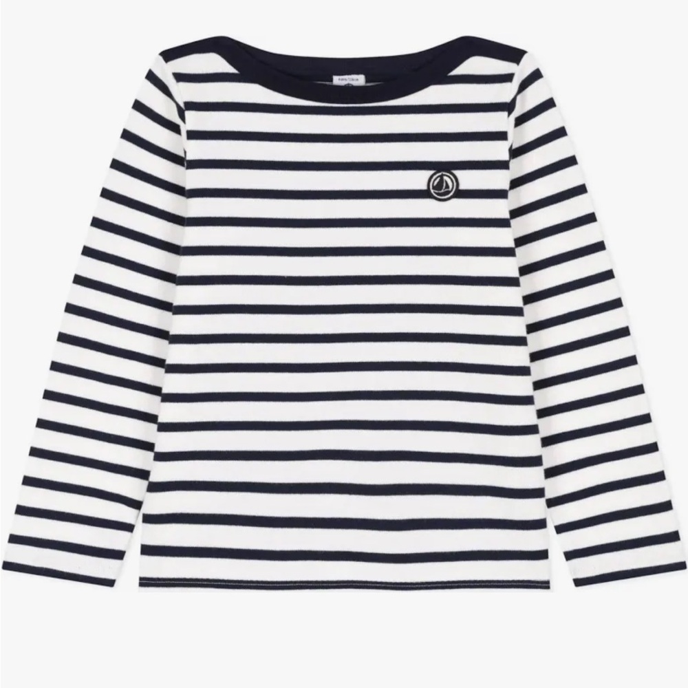 NWOT Petit Bateau Striped Long Sleeve Mariniere (Navy and White)